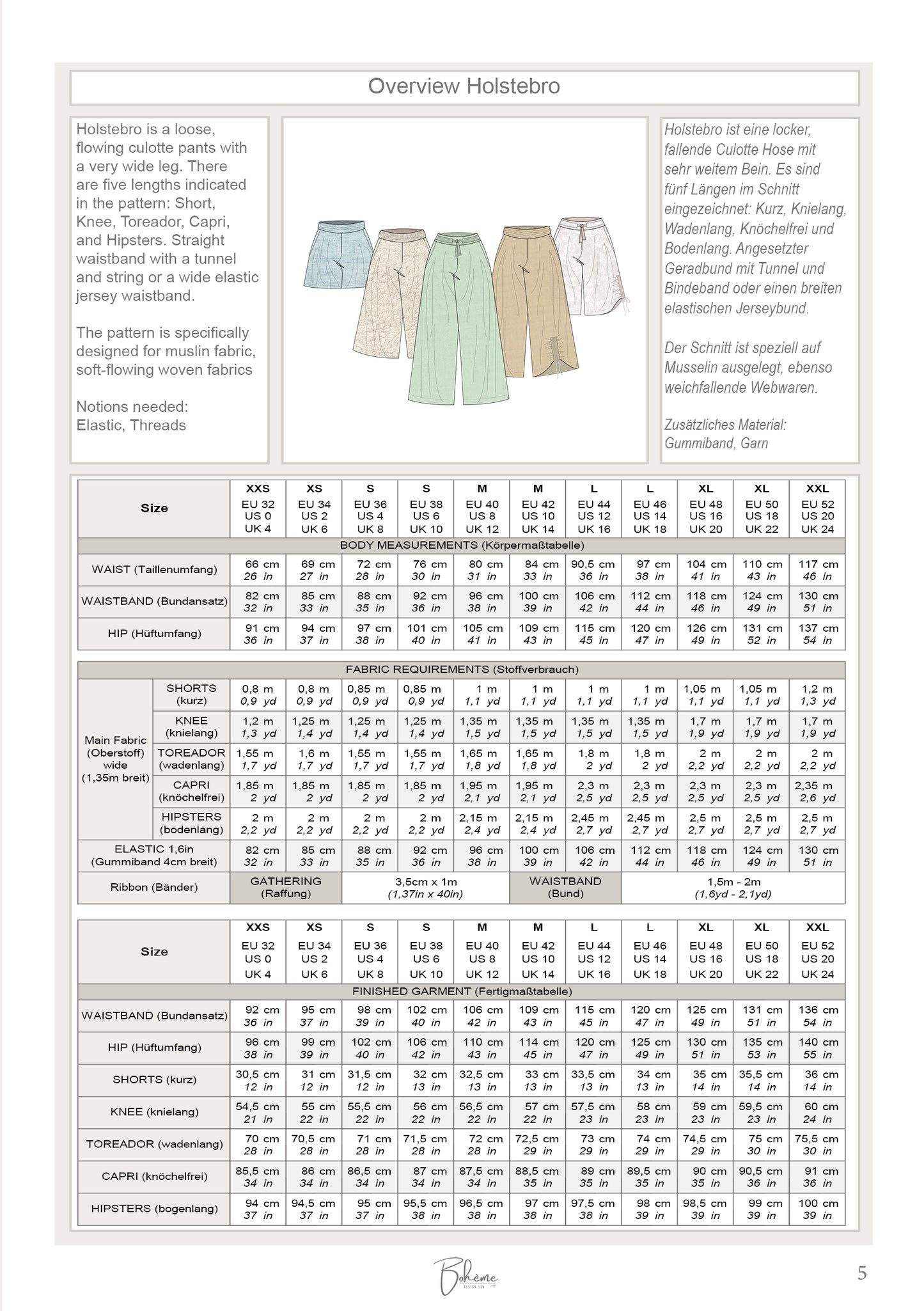 HOLSTEBRO – Culotte Damen digitales Schnittmuster als PDF download | luftig & mit weitem Bein | Größe 32–52 | SEAMONE – Damen A4 + A0 + Beamer PDF Schnittmuster | SEAMONE