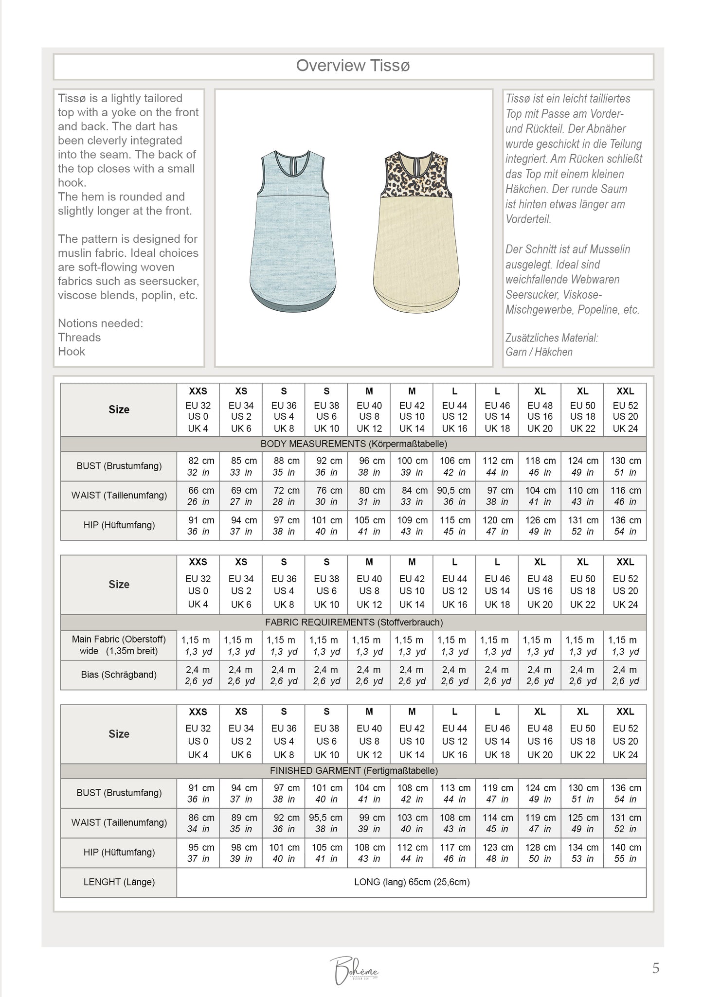 TISSØ – Top Damen digitales Schnittmuster als PDF download | mit Teilung & rundem Saum | Größe 32–52 | SEAMONE – Damen A4 + A0 + Beamer PDF Schnittmuster | SEAMONE