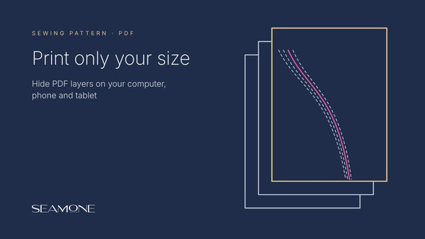 PDF sewing patterns: hide layers and print only your size