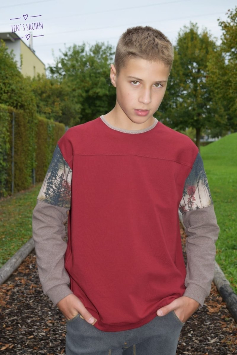 SPLIID – Pullover Kinder digitales Schnittmuster als PDF download | mit Teilungen & Kapuze | Größe 110–170 | SEAMONE – Kinder A4 +A0 + Beamer PDF Schnittmuster | SEAMONE