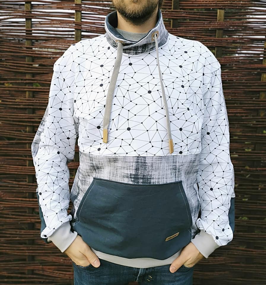 KALIX – Hoodie Herren digitales Schnittmuster als PDF download | Oversize mit Teilungen | Größe 44–60 | SEAMONE – Herren A4 + A0 + Beamer PDF Schnittmuster | SEAMONE