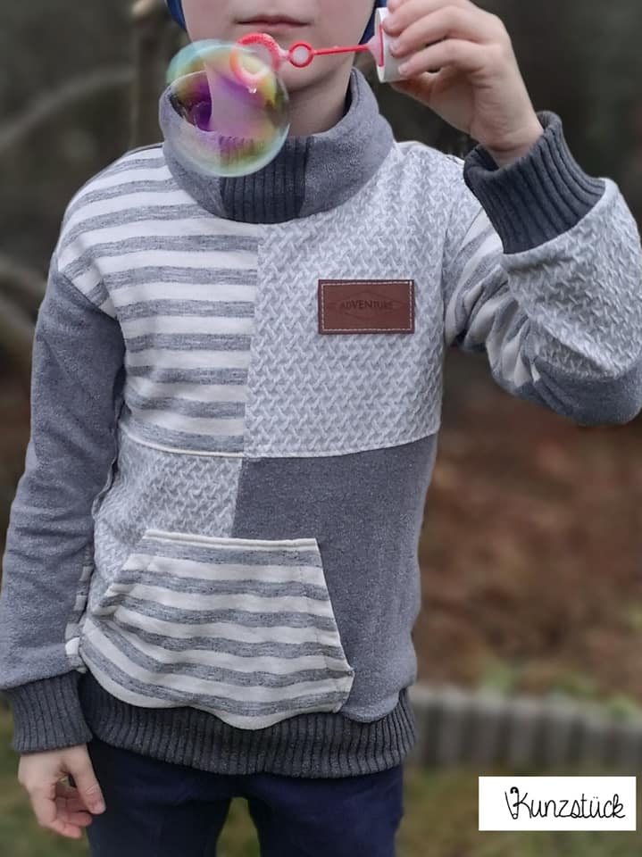 KALIX – Hoodie Kinder digitales Schnittmuster als PDF download | Oversize mit Teilungen | Größe 86–164 | SEAMONE – Kinder A4 + A0 + Beamer PDF Schnittmuster | SEAMONE
