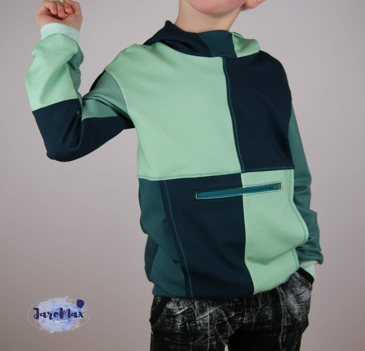 KALIX – Hoodie Kinder digitales Schnittmuster als PDF download | Oversize mit Teilungen | Größe 86–164 | SEAMONE – Kinder A4 + A0 + Beamer PDF Schnittmuster | SEAMONE