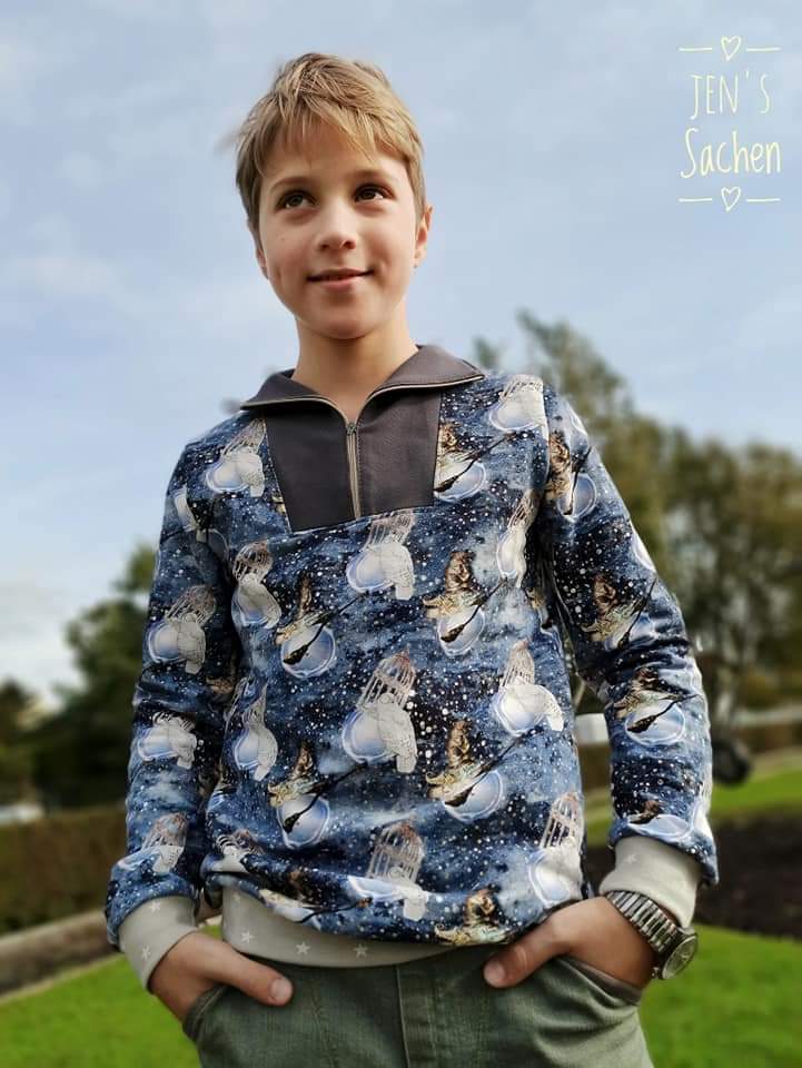 KVILL – Troyer Kinder digitales Schnittmuster als PDF download | mit Kapuze, Schalkragen oder Reißverschluss | Größe 98–164 | SEAMONE – Kinder A4 + A0 + Beamer PDF Schnittmuster | SEAMONE