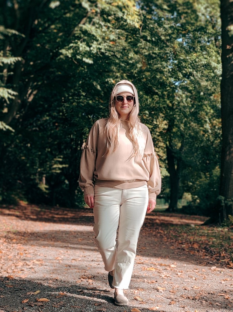 RYSSHOLM – Hoodie Damen digitales Schnittmuster als PDF download | mit Rüsche & Ballonärmeln | Größe 32–52 | SEAMONE – Damen A4 + A0 + Beamer PDF Schnittmuster | SEAMONE