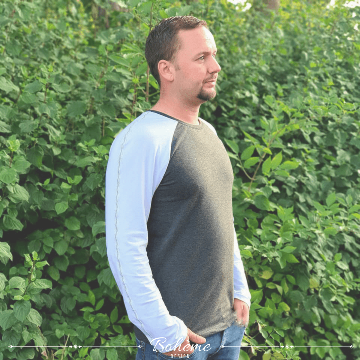 SKAGERRAK – Raglan - Shirt Herren digitales Schnittmuster als PDF download | mit Rundhals - oder V - Ausschnitt | Größe 44–72 | SEAMONE – Herren A4 + A0 + Beamer PDF Schnittmuster | SEAMONE