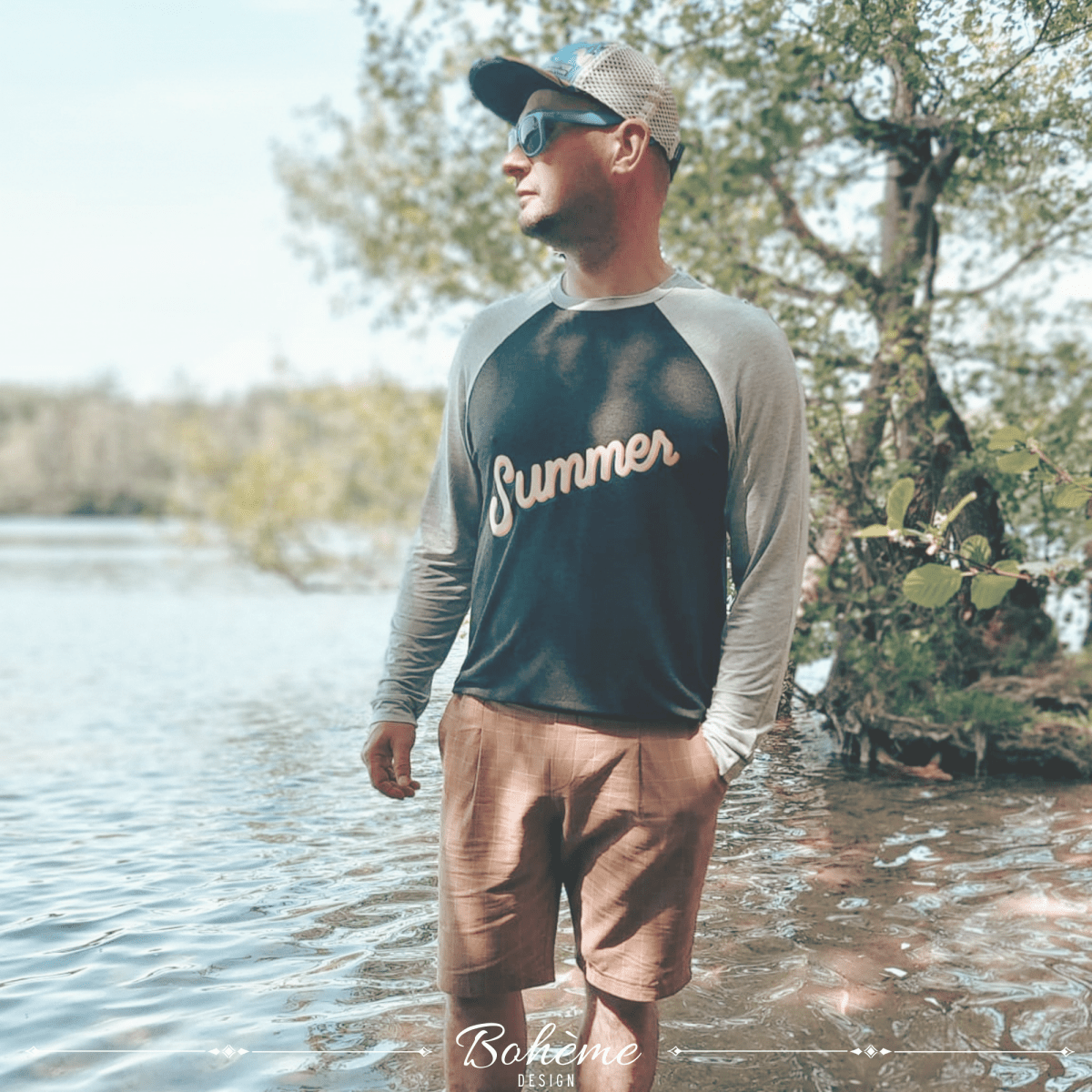 SKAGERRAK – Raglan - Shirt Herren digitales Schnittmuster als PDF download | mit Rundhals - oder V - Ausschnitt | Größe 44–72 | SEAMONE – Herren A4 + A0 + Beamer PDF Schnittmuster | SEAMONE