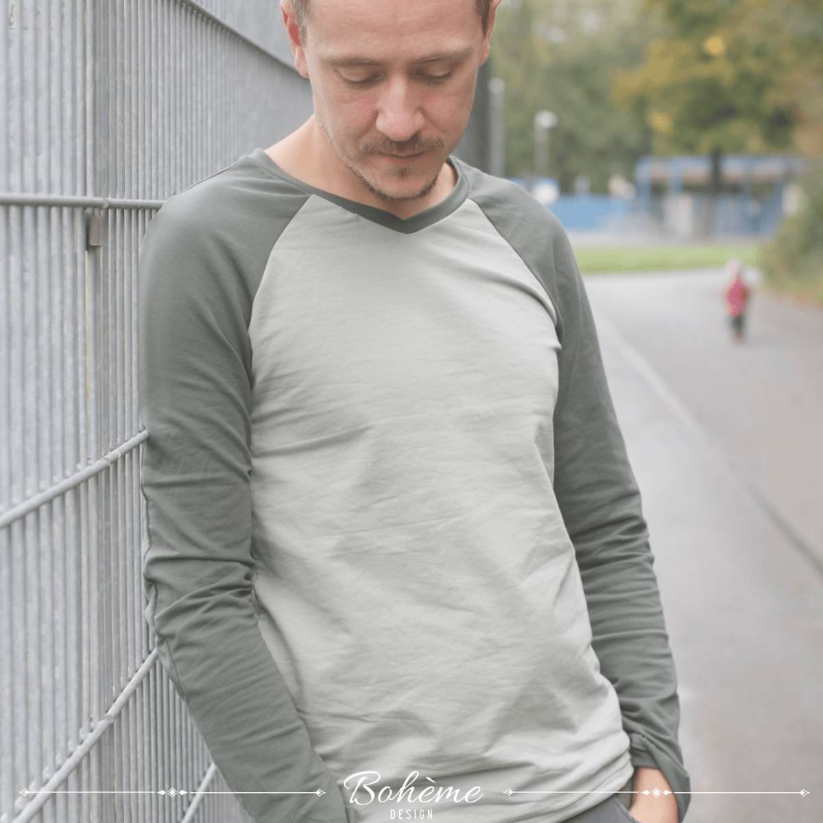 SKAGERRAK – Raglan - Shirt Herren digitales Schnittmuster als PDF download | mit Rundhals - oder V - Ausschnitt | Größe 44–72 | SEAMONE – Herren A4 + A0 + Beamer PDF Schnittmuster | SEAMONE