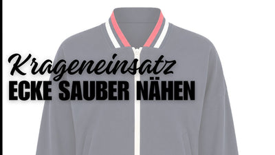 Eckigen Krageneinsatz sauber nähen - Collegejacke