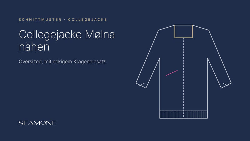 Collegejacke nähen mit eckigem Krageneinsatz