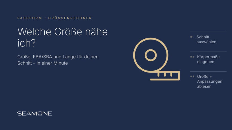 Größenrechner für Schnittmuster: Größe, FBA/SBA und Länge in einer Minute