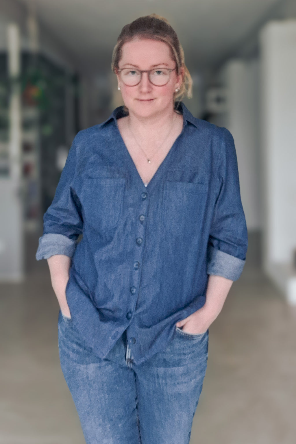 INARI – Jeanshemd Damen Schnittmuster PDF Download | mit Passe | Größe 32–52 | SEAMONE