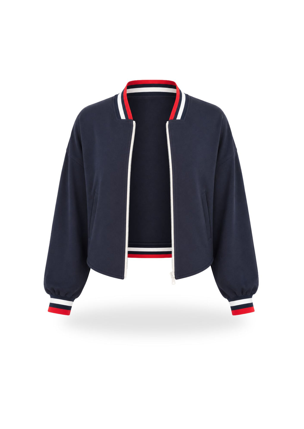 MØLNA – Collegejacke Damen nähen | Schnittmuster PDF | kurze Jacke mit eckigen Einsatz | Größe 30–60 | SEAMONE