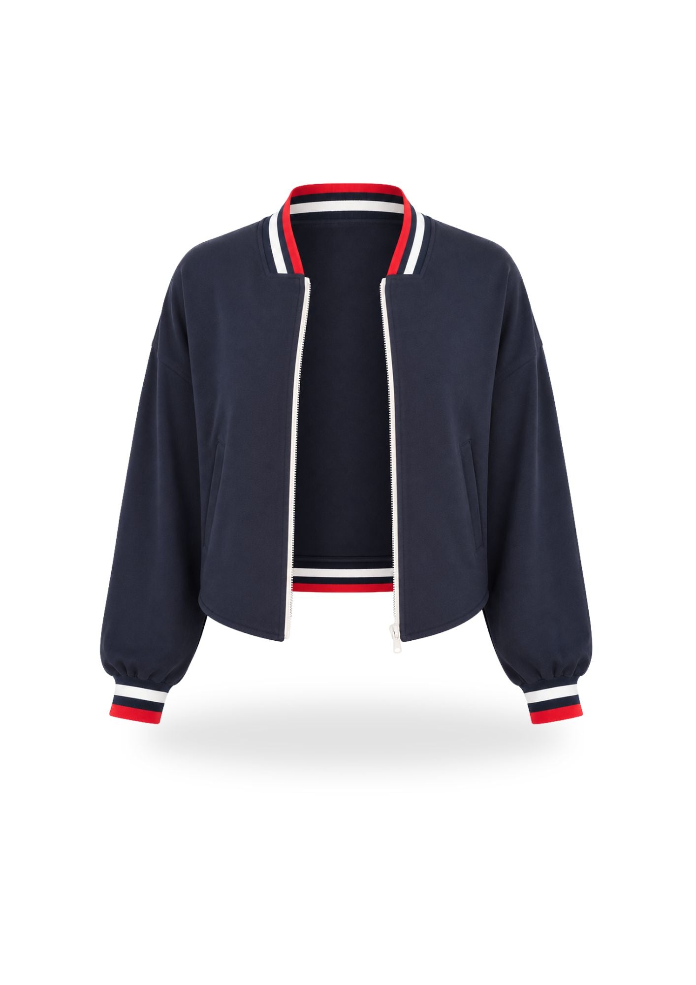 MØLNA – Collegejacke Damen nähen | Schnittmuster PDF | kurze Jacke mit eckigen Einsatz | Größe 30–60 | SEAMONE