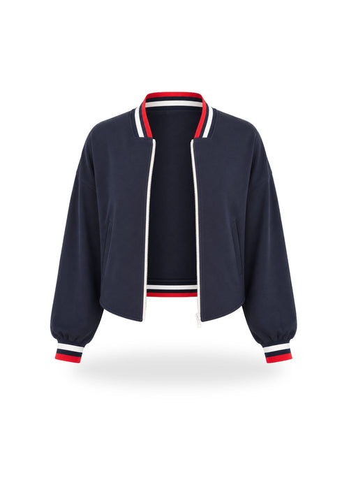 MØLNA – Collegejacke Damen nähen | Schnittmuster PDF | kurze Jacke mit eckigen Einsatz | Größe 30–60 | SEAMONE