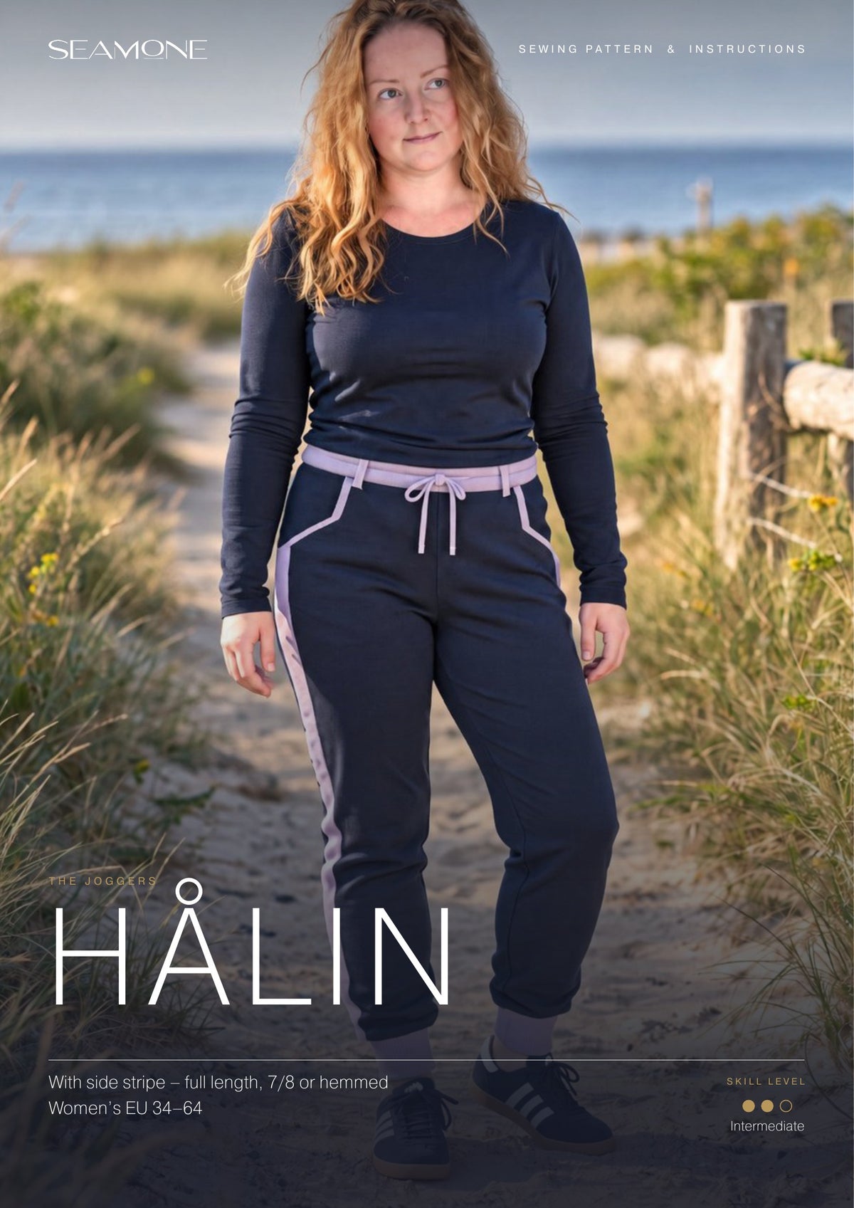 HÅLIN sewing instructions cover – joggers for women, PDF sewing pattern EU 34–64