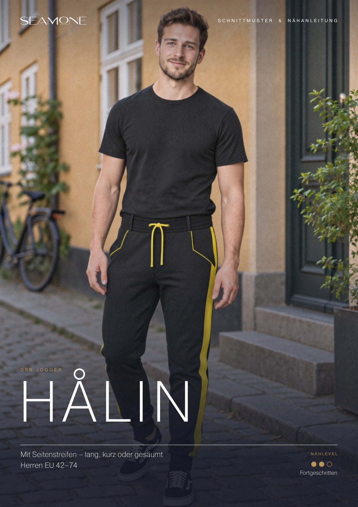 HÅLIN Nähanleitung Cover – Jogginghose Herren nähen, PDF-Schnittmuster EU 42–74