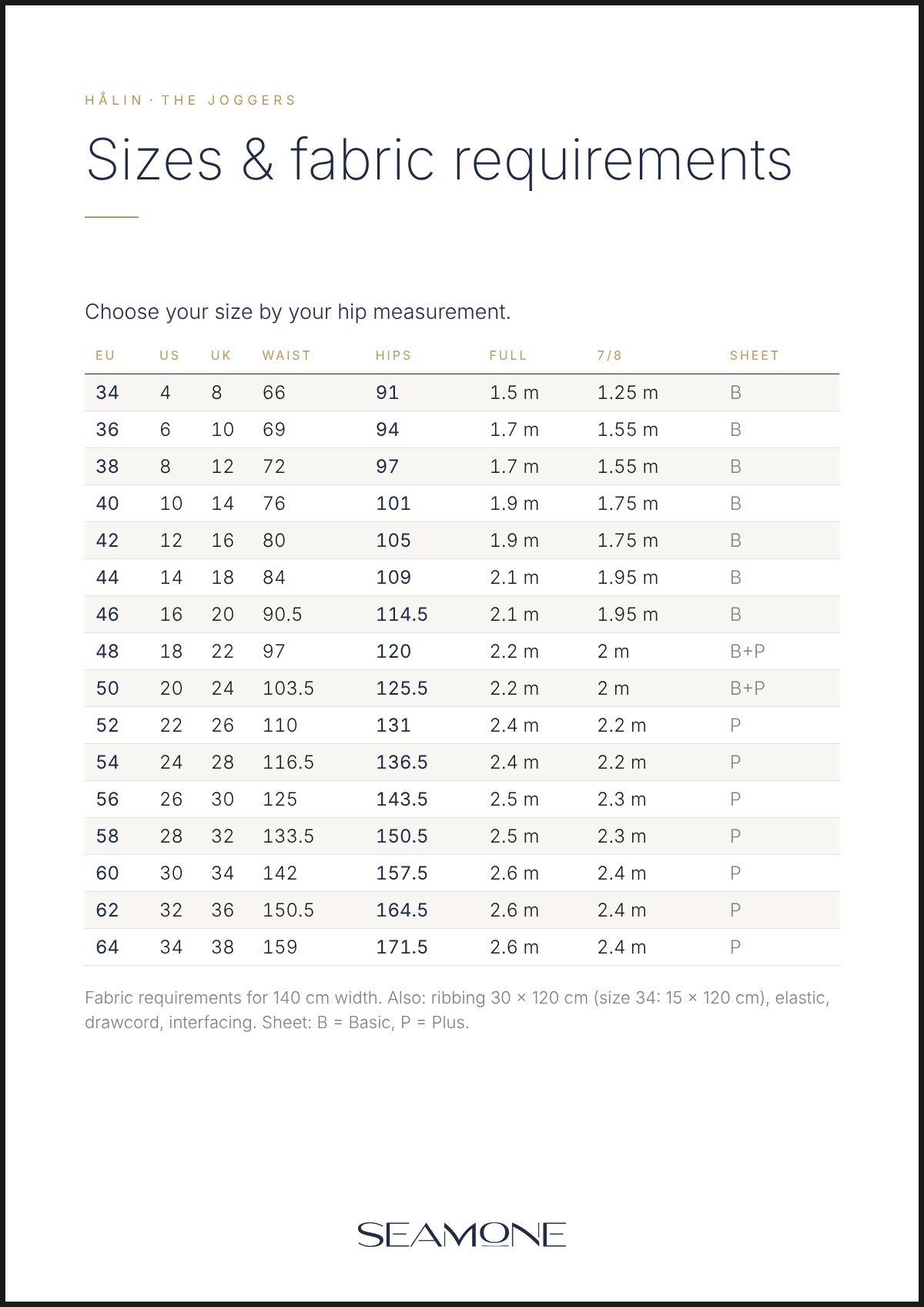 HÅLIN – Women's Joggers Sewing Pattern, PDF & Paper