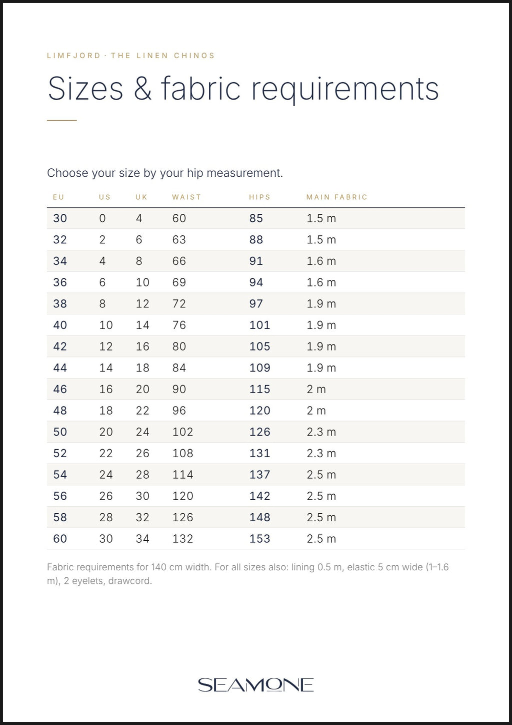 LIMFJORD – Women's Chino Trousers Sewing Pattern, PDF & Paper