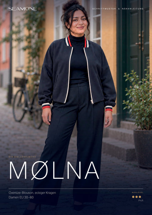 MØLNA Schnittmuster Collegejacke Damen – Cover der Anleitung