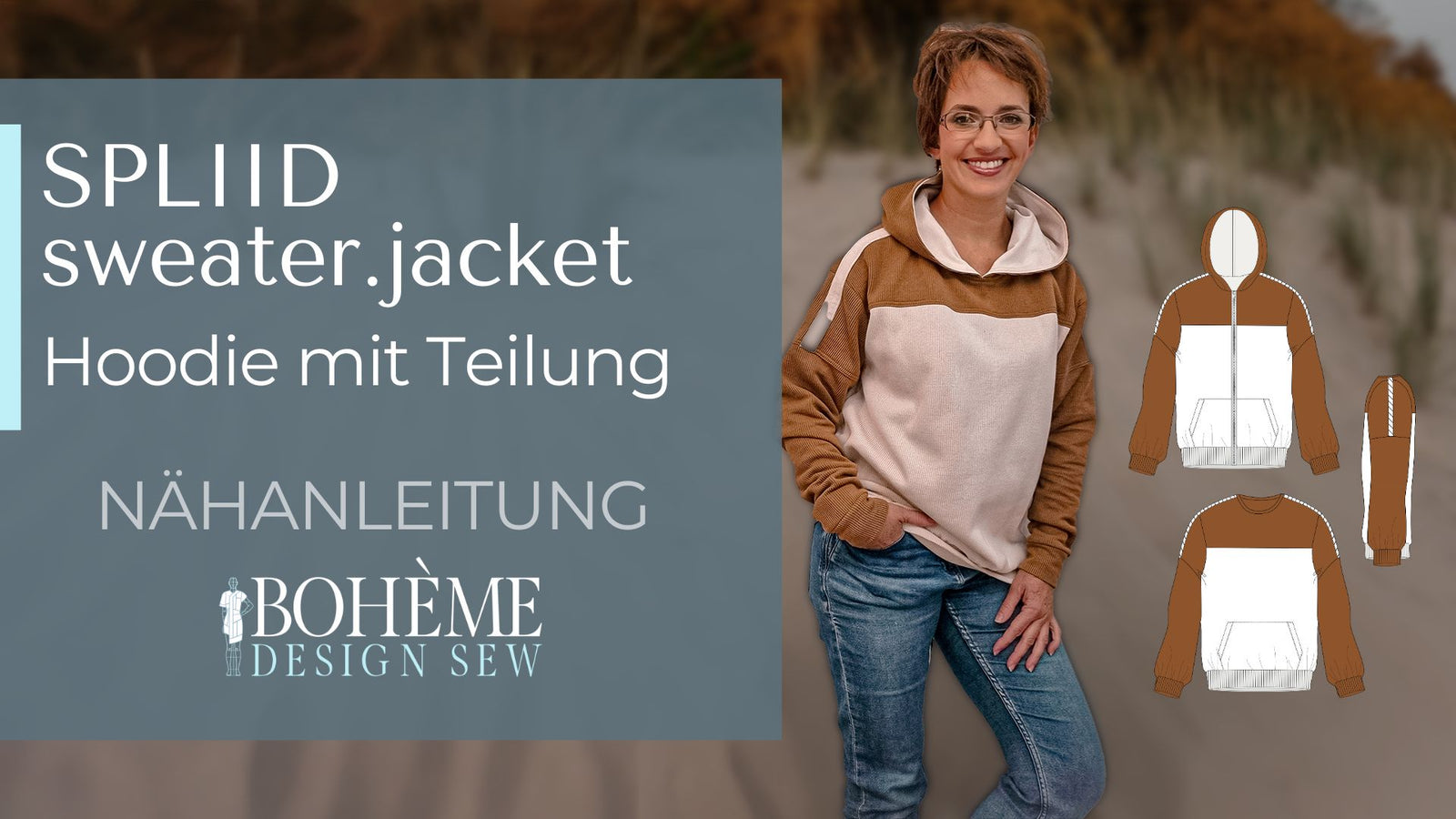 SPLIID – Pullover Herren digitales Schnittmuster als PDF download | mit Teilungen & Kapuze | Größe 44–64 | SEAMONE – YouTube Video