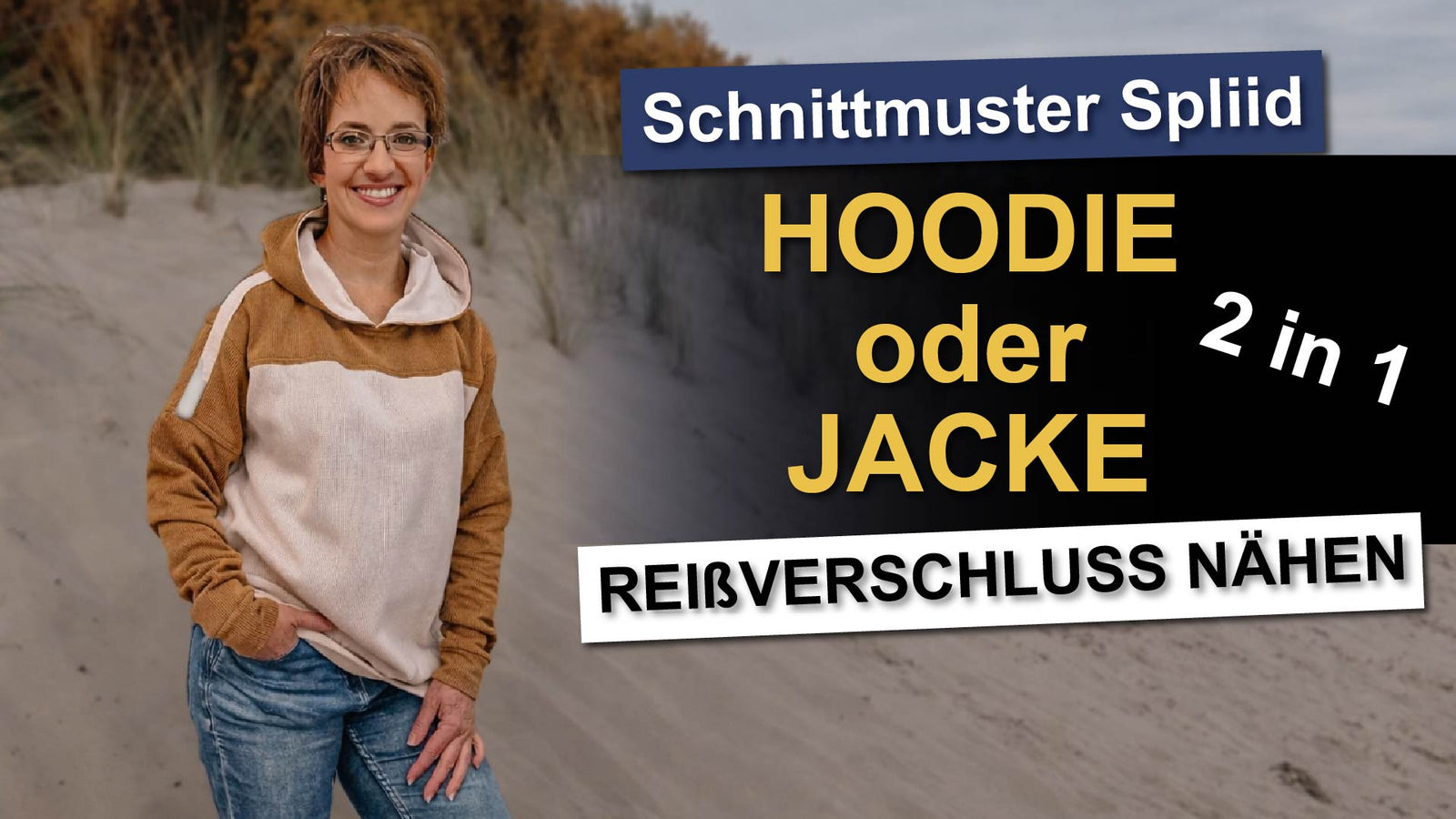SPLIID – Pullover Damen digitales Schnittmuster als PDF download | mit Teilungen & Kapuze | Größe 32–52 | SEAMONE – YouTube Video