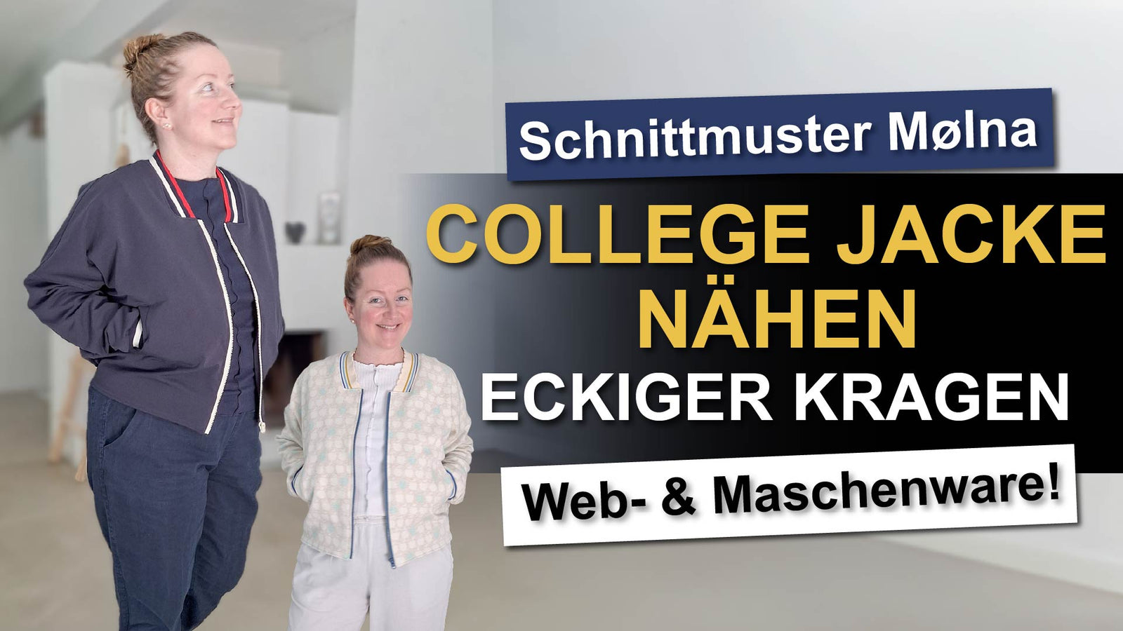 MØLNA – Collegejacke Damen nähen | Schnittmuster PDF | kurze Jacke mit eckigen Einsatz | Größe 30–60 | SEAMONE – YouTube Video