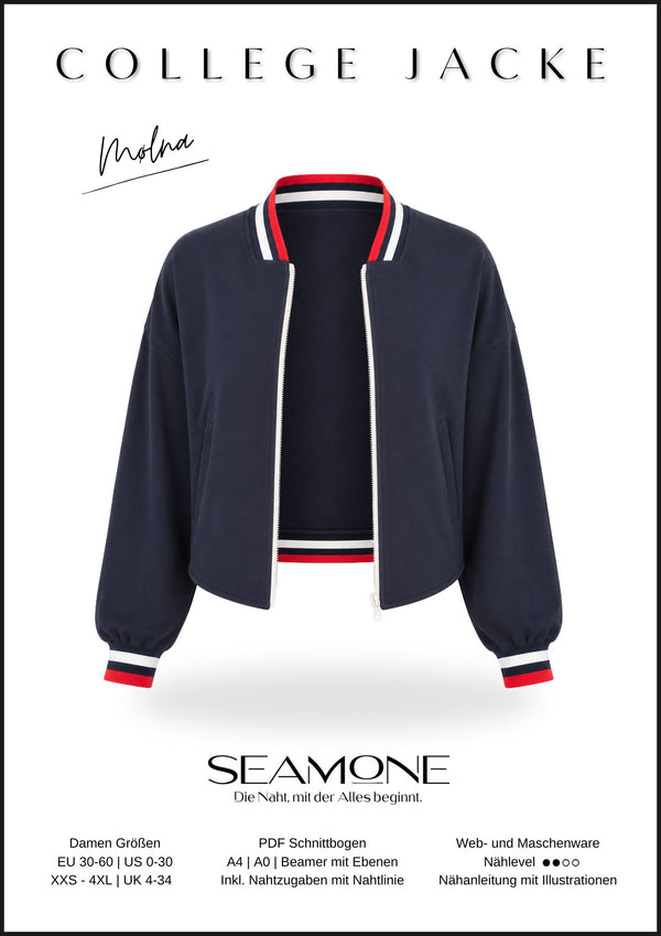 MØLNA – Blouson & Collegejacke Damen Schnittmuster PDF & Papier