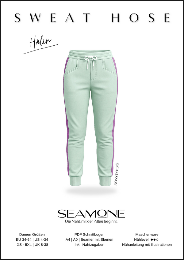 HÅLIN – Jogginghose Damen Schnittmuster PDF & Papier