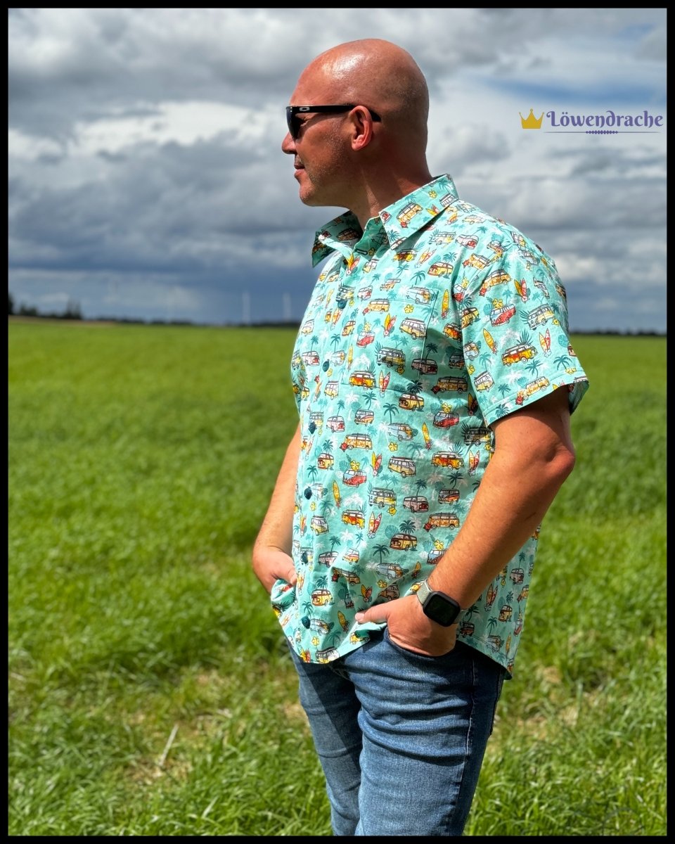 KLITMØLLER – Hawaiihemd Herren digitales Schnittmuster als PDF download | lässig & kurzärmelig | Größe 44–64 | SEAMONE – Herren A4 + A0 + Beamer PDF Schnittmuster | SEAMONE
