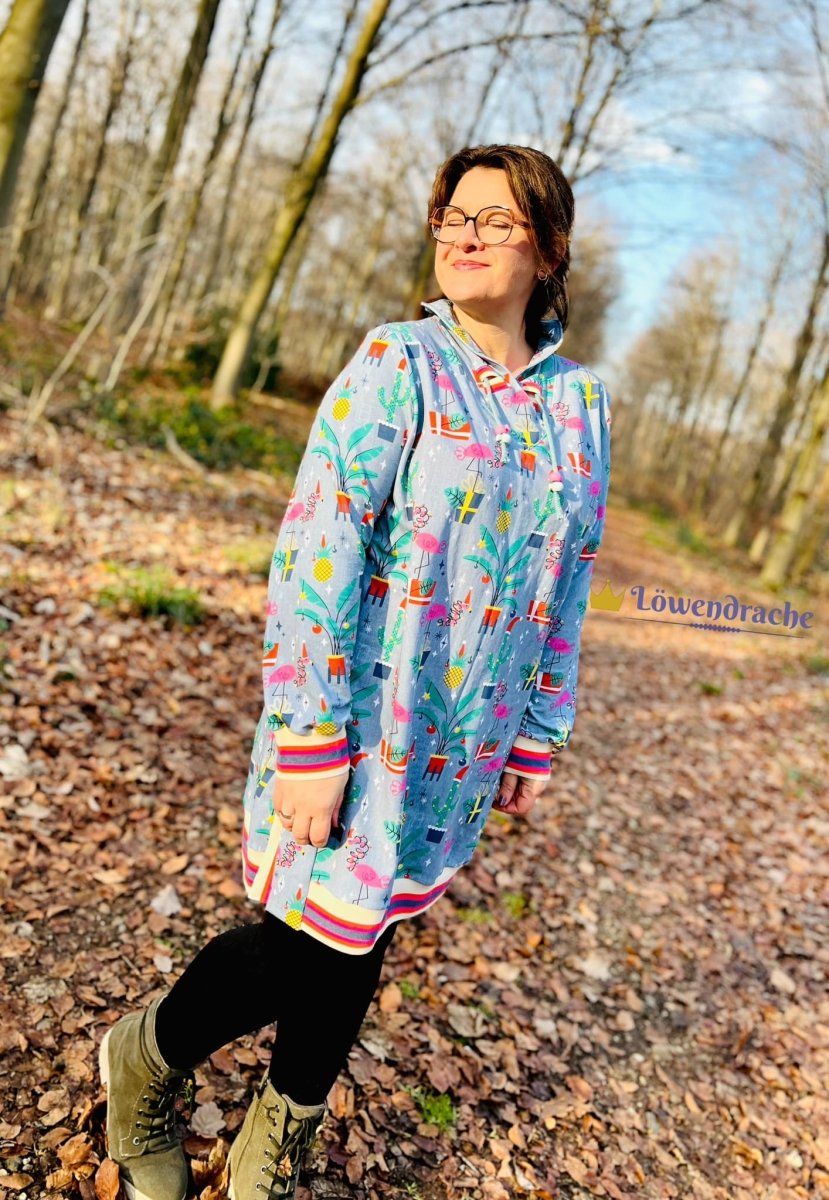 KNUD – Hoodiekleid Damen digitales Schnittmuster als PDF download | mit Kapuze oder Kragen | Größe 32–52 | SEAMONE – Damen A4 + A0 + Beamer PDF Schnittmuster | SEAMONE