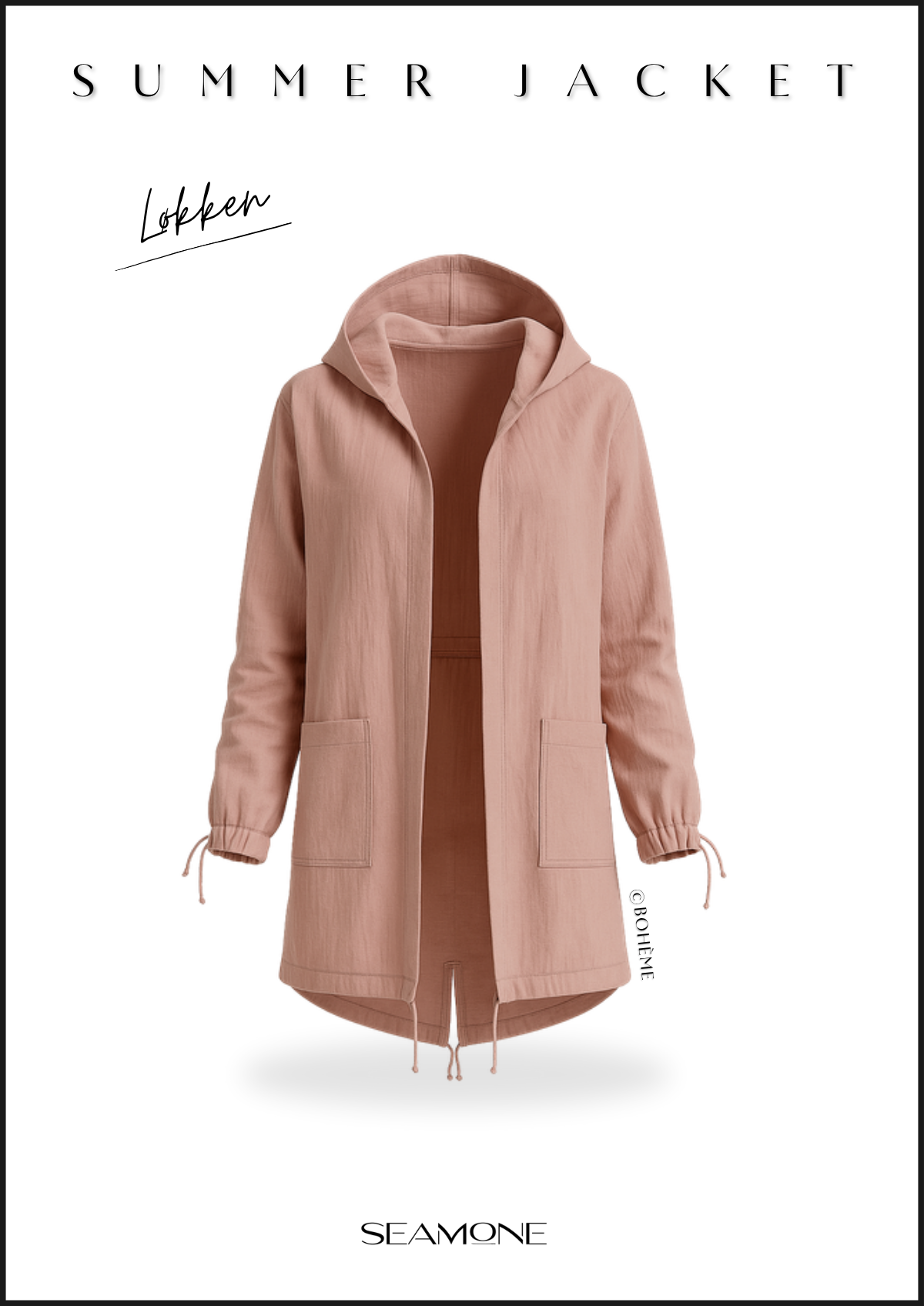 LØKKEN sewing pattern cover – summer jacket & cardigan for women, PDF sewing pattern EU 30–60