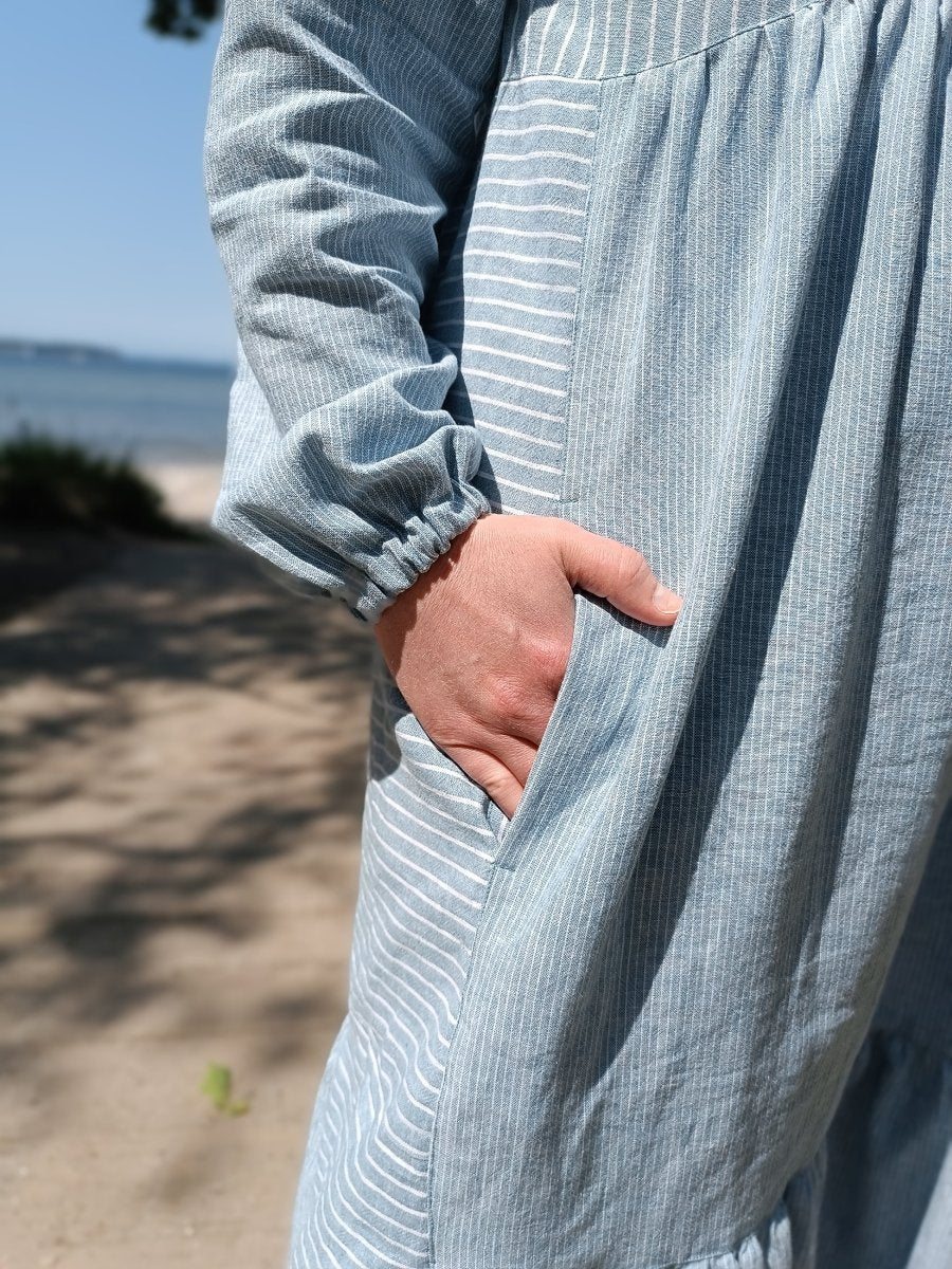 MANDØ – Maxikleid Damen digitales Schnittmuster als PDF download | mit Raffung & Stufenrock | Größe 32–52 | SEAMONE – Damen A4 + A0 + Beamer PDF Schnittmuster | SEAMONE