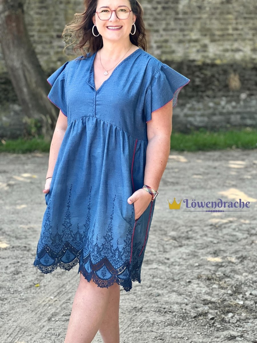 MANDØ – Maxikleid Damen digitales Schnittmuster als PDF download | mit Raffung & Stufenrock | Größe 32–52 | SEAMONE – Damen A4 + A0 + Beamer PDF Schnittmuster | SEAMONE