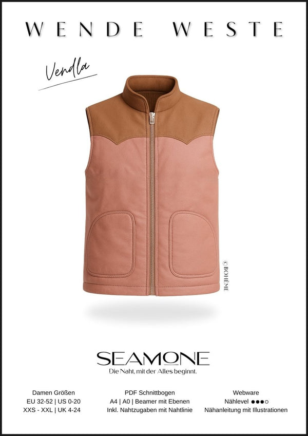 VENDLA – Wendeweste Damen Schnittmuster PDF & Papier