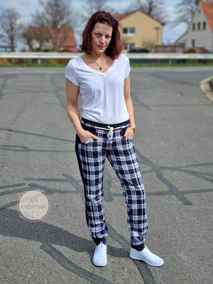 HÅLIN – Jogginghose Damen digitales Schnittmuster als PDF download | mit Seitenstreifen & Teilungsdetails | Größe 32–48 | SEAMONE – Damen Kombi: A4 + A0 + Beamer PDF Schnittmuster | SEAMONE