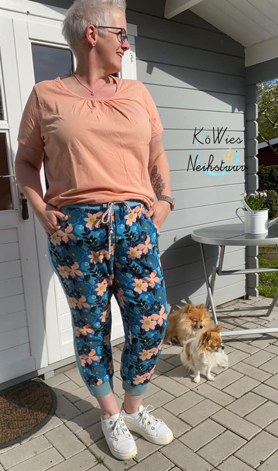 HÅLIN – Jogginghose Damen digitales Schnittmuster als PDF download | mit Seitenstreifen & Teilungsdetails | Größe 46–62 | SEAMONE – Damen A4 + A0 + Beamer PDF Schnittmuster | SEAMONE