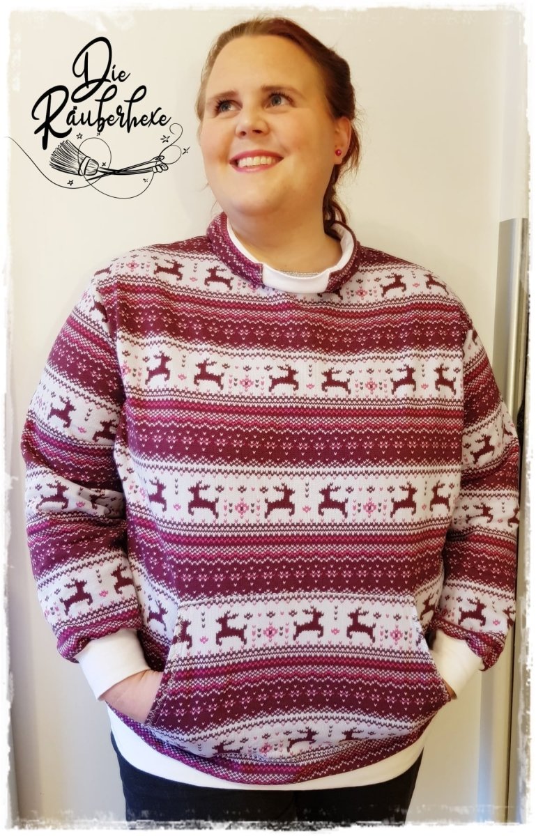 KALIX – Hoodie Damen digitales Schnittmuster als PDF download | Oversize mit Teilungen | Größe 46–62 | SEAMONE – Damen A4+ A0 + Beamer PDF Schnittmuster | SEAMONE