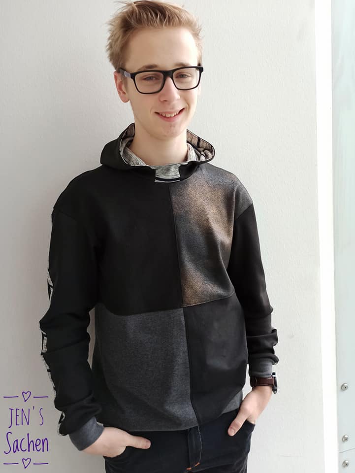 KALIX – Hoodie Herren digitales Schnittmuster als PDF download | Oversize mit Teilungen | Größe 44–60 | SEAMONE – Herren A4 + A0 + Beamer PDF Schnittmuster | SEAMONE