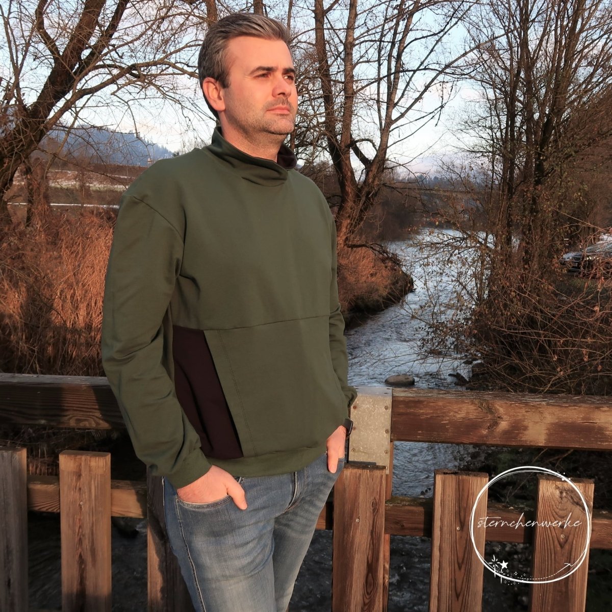 KALIX – Hoodie Herren digitales Schnittmuster als PDF download | Oversize mit Teilungen | Größe 44–60 | SEAMONE – Herren A4 + A0 + Beamer PDF Schnittmuster | SEAMONE