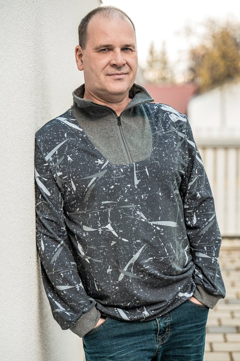 Schalkragen Pullover Mit Reissverschluss Am Kragen Herren