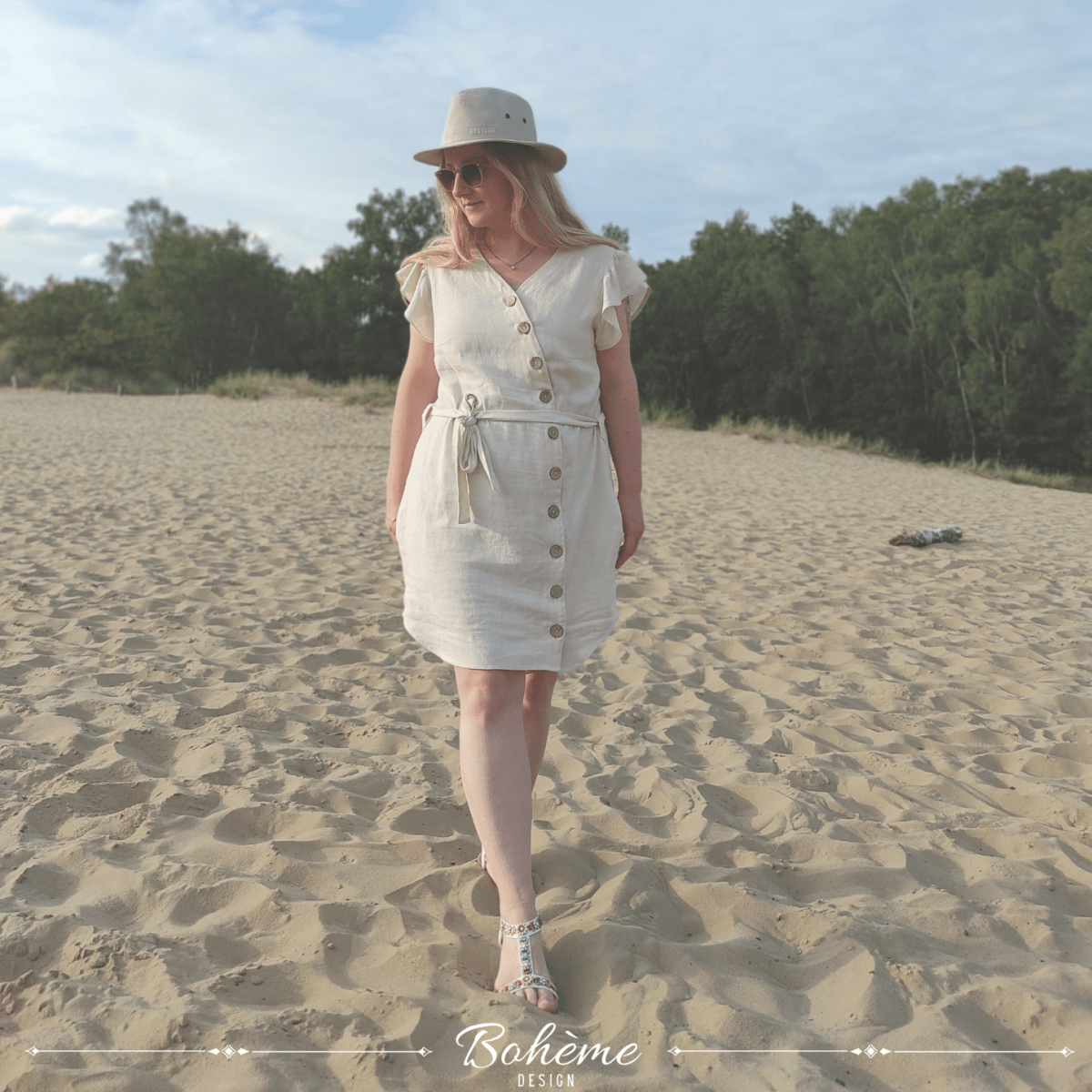 LILLA – Kleid Damen digitales Schnittmuster als PDF download | asymmetrisch mit Knopfleiste & Gürtel | Größe 32–52 | SEAMONE – Damen A4 + A0 + Beamer PDF Schnittmuster | SEAMONE