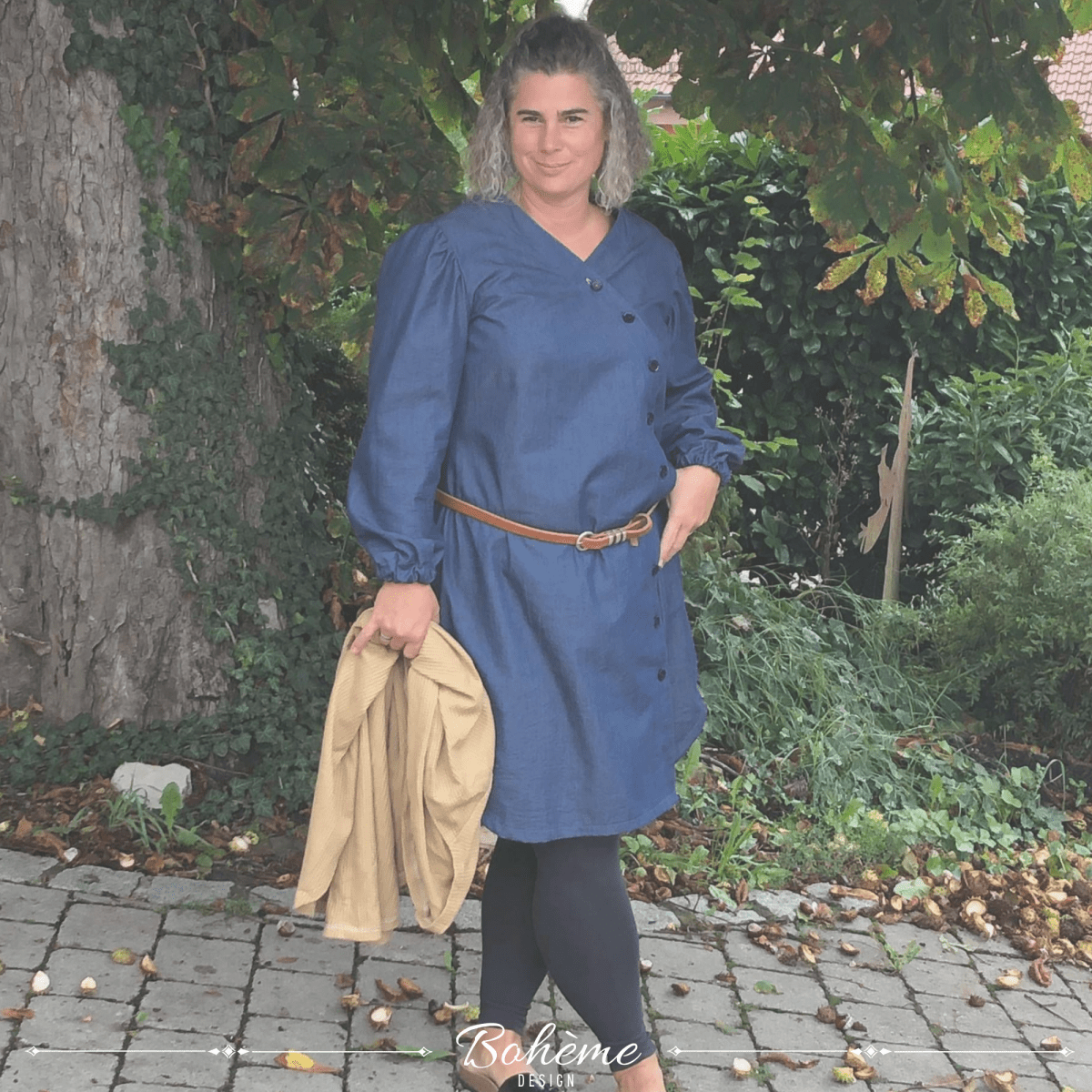 LILLA – Kleid Damen digitales Schnittmuster als PDF download | asymmetrisch mit Knopfleiste & Gürtel | Größe 32–52 | SEAMONE – Damen A4 + A0 + Beamer PDF Schnittmuster | SEAMONE