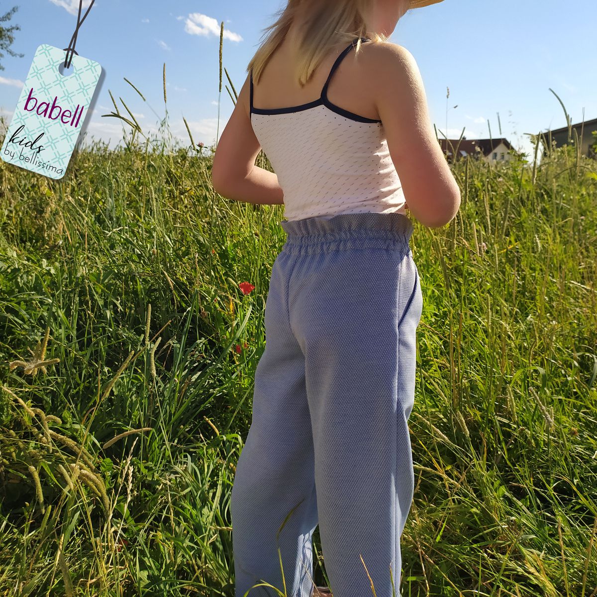 LYSE – Hose Kinder digitales Schnittmuster als PDF download | mit Paperbag - Bund & geradem Bein | Größe 98–152 | SEAMONE – Kinder A4 + A0 + Beamer PDF Schnittmuster | SEAMONE