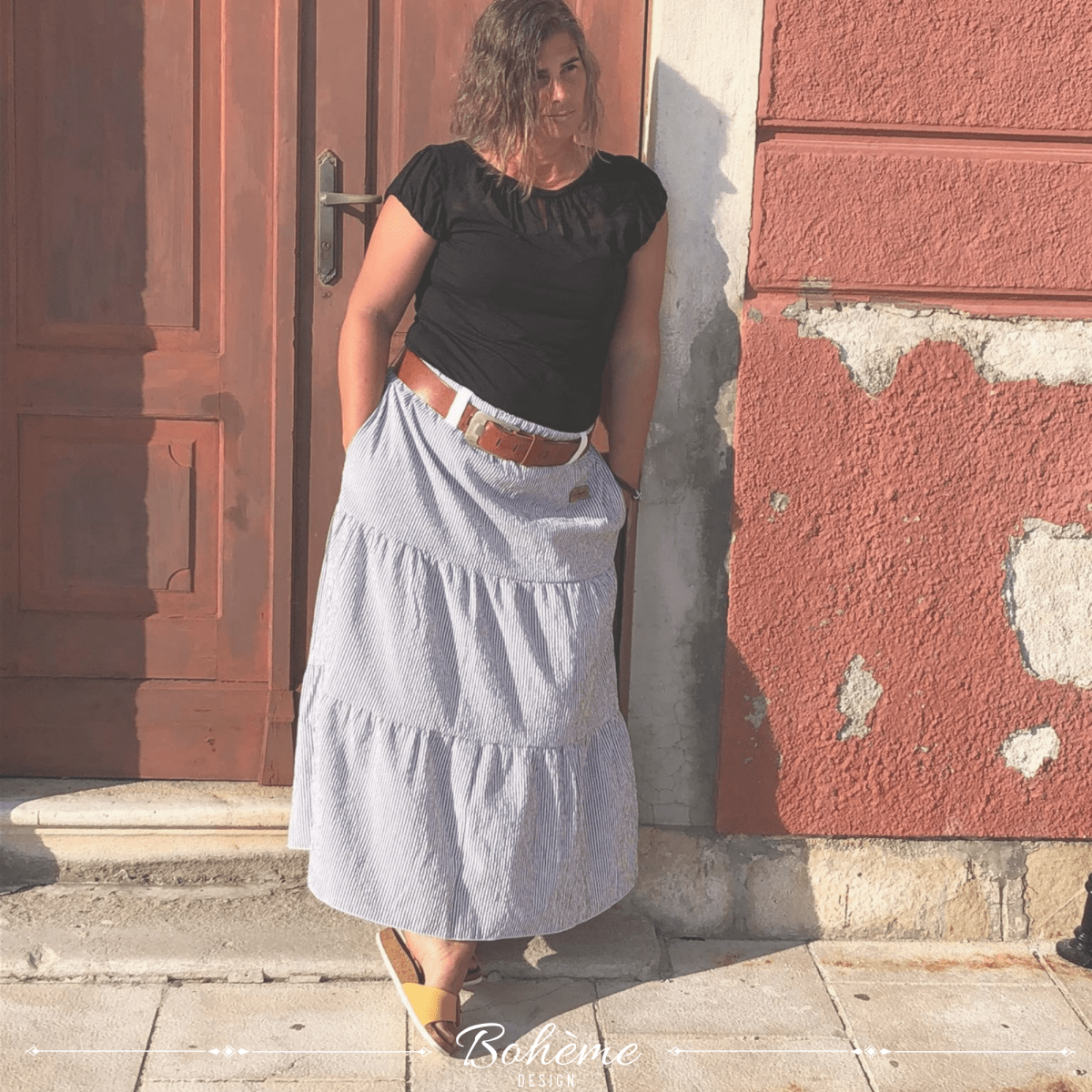 MOSSØ – Maxirock Damen digitales Schnittmuster als PDF download | mit Stufen & Gürtelschlaufen | Größe 32–52 | SEAMONE – Damen A4 + A0 + Beamer PDF Schnittmuster | SEAMONE