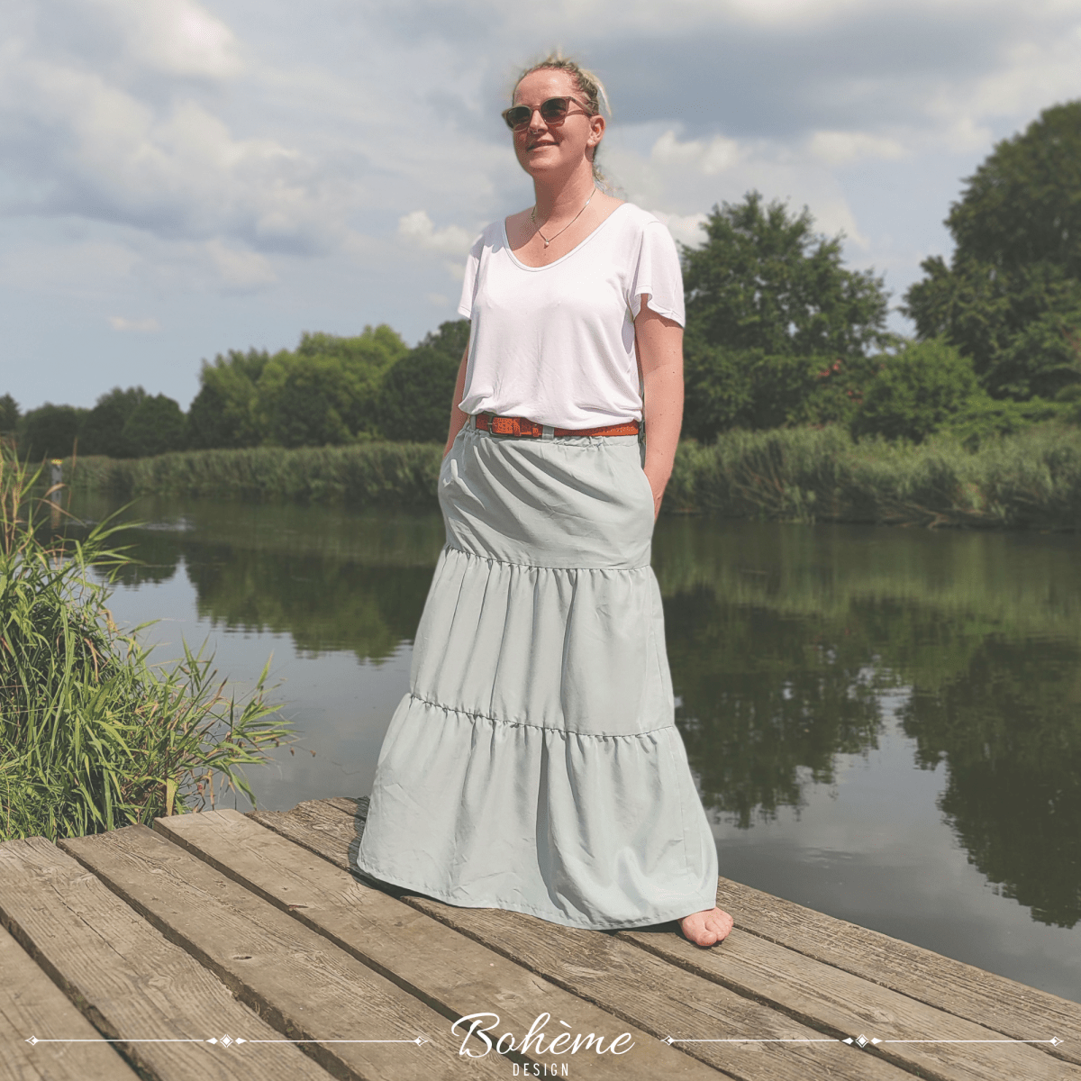 MOSSØ – Maxirock Damen digitales Schnittmuster als PDF download | mit Stufen & Gürtelschlaufen | Größe 32–52 | SEAMONE – Damen A4 + A0 + Beamer PDF Schnittmuster | SEAMONE