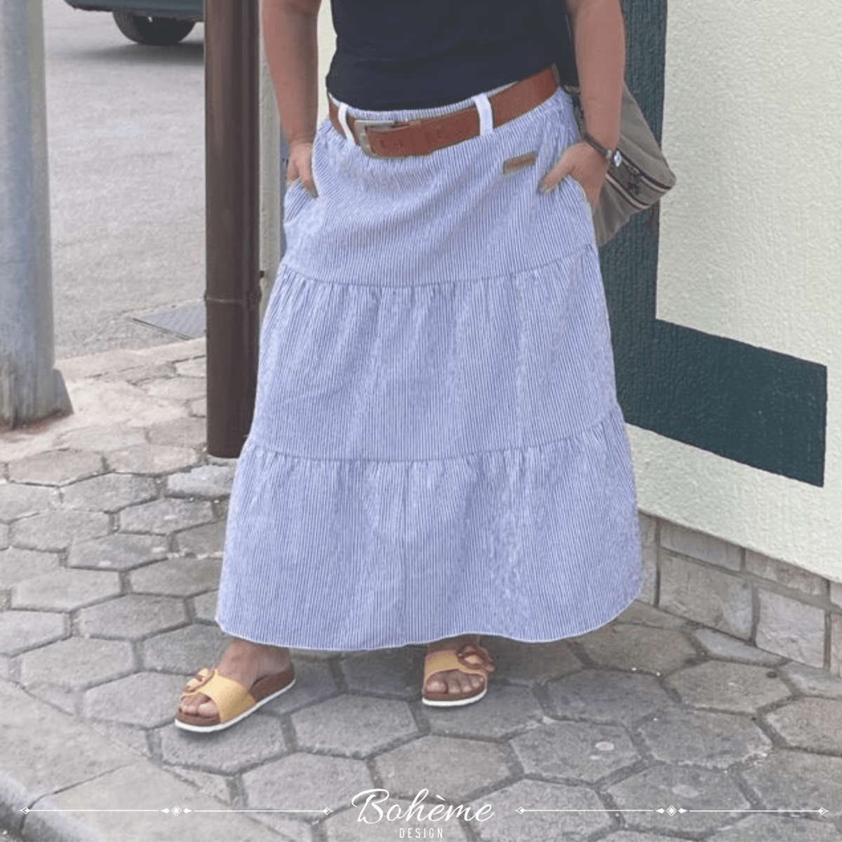 MOSSØ – Maxirock Damen digitales Schnittmuster als PDF download | mit Stufen & Gürtelschlaufen | Größe 32–52 | SEAMONE – Damen A4 + A0 + Beamer PDF Schnittmuster | SEAMONE